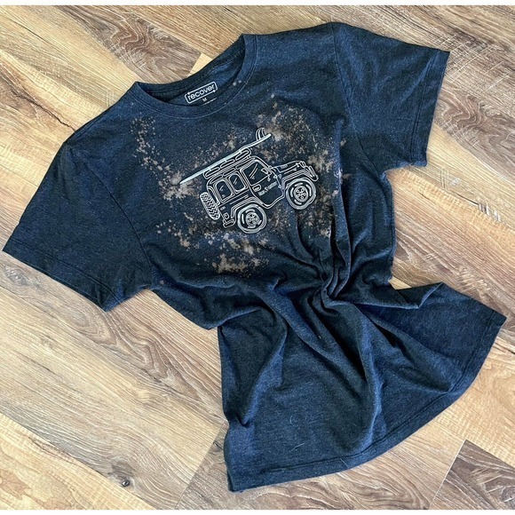 Klean Kanteen Adventure Black‎ Gray Bleached Upcycled T-shirt, Size Medium EUC - Picture 1 of 3
